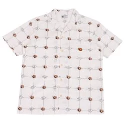 DJ Short Sleeve Soft Collar Shirt - Flaming Eye Grid