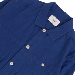 Patch Overshirt - Blue Crinkle -Folk Shop AW24pre 020