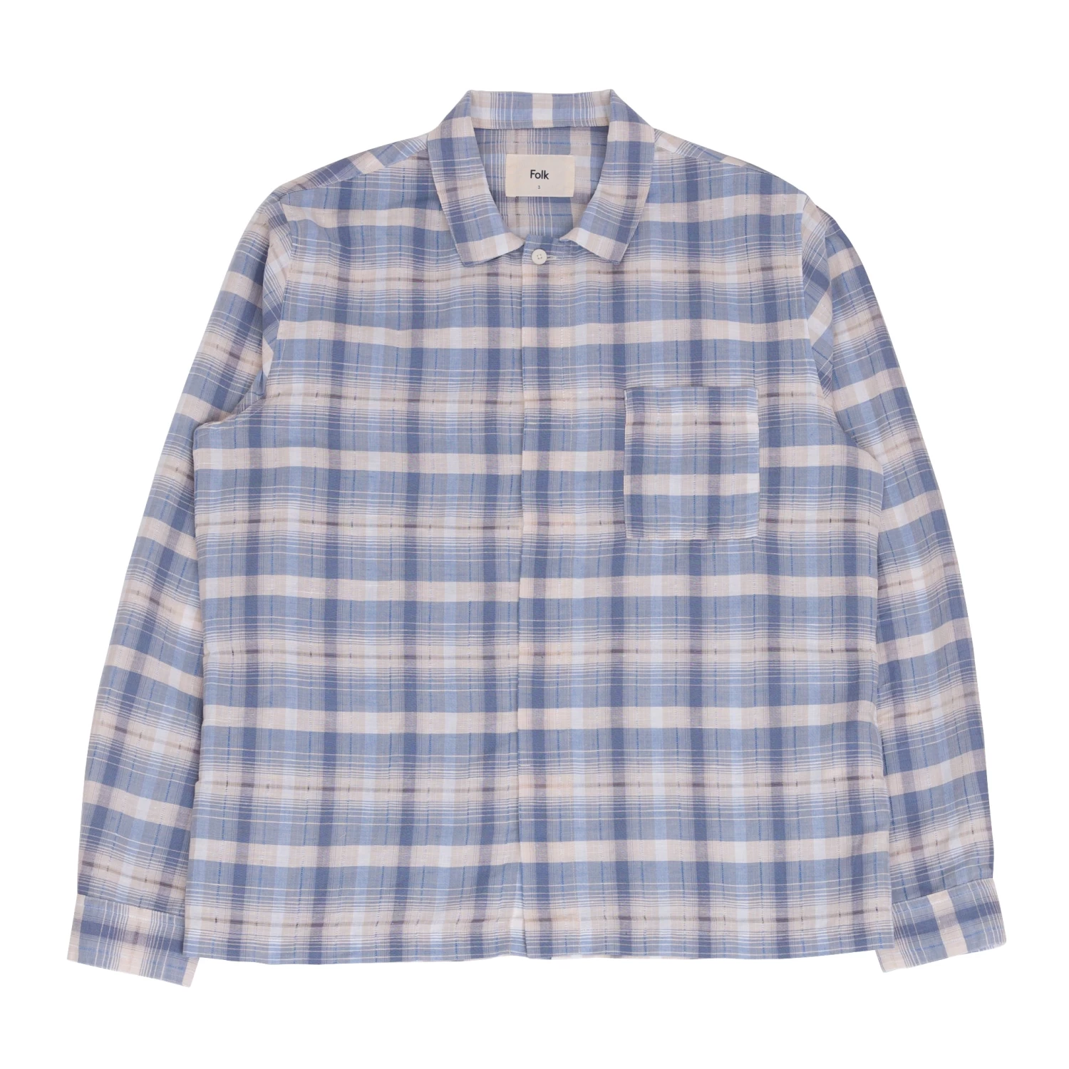 Patch Shirt - Soft Blue Open Check 1 Patch Shirt - Soft Blue Open Check