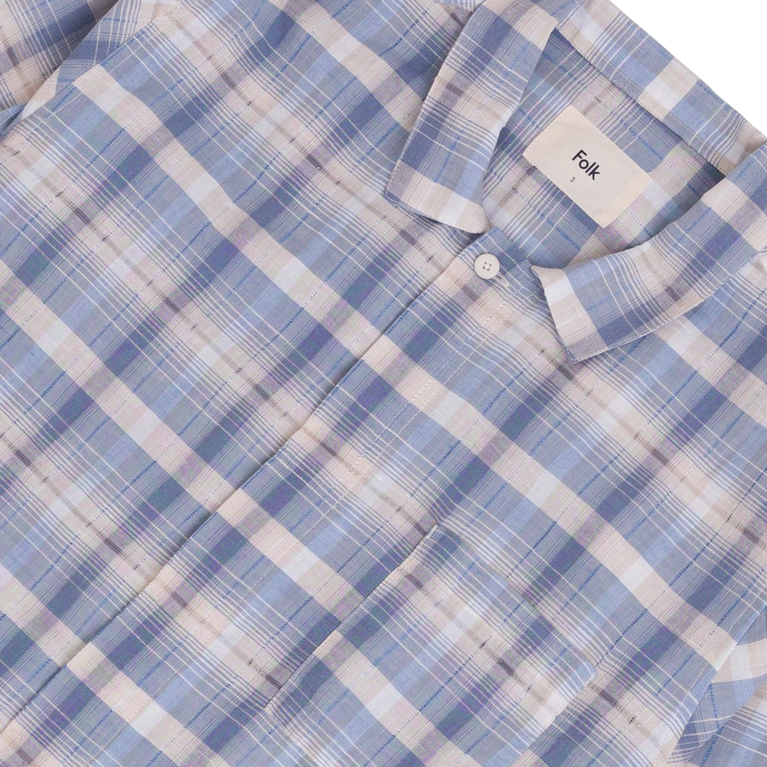 Patch Shirt - Soft Blue Open Check 4 Patch Shirt - Soft Blue Open Check - Image 4