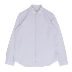 Relaxed Fit Shirt - Blue Microstripe Slub