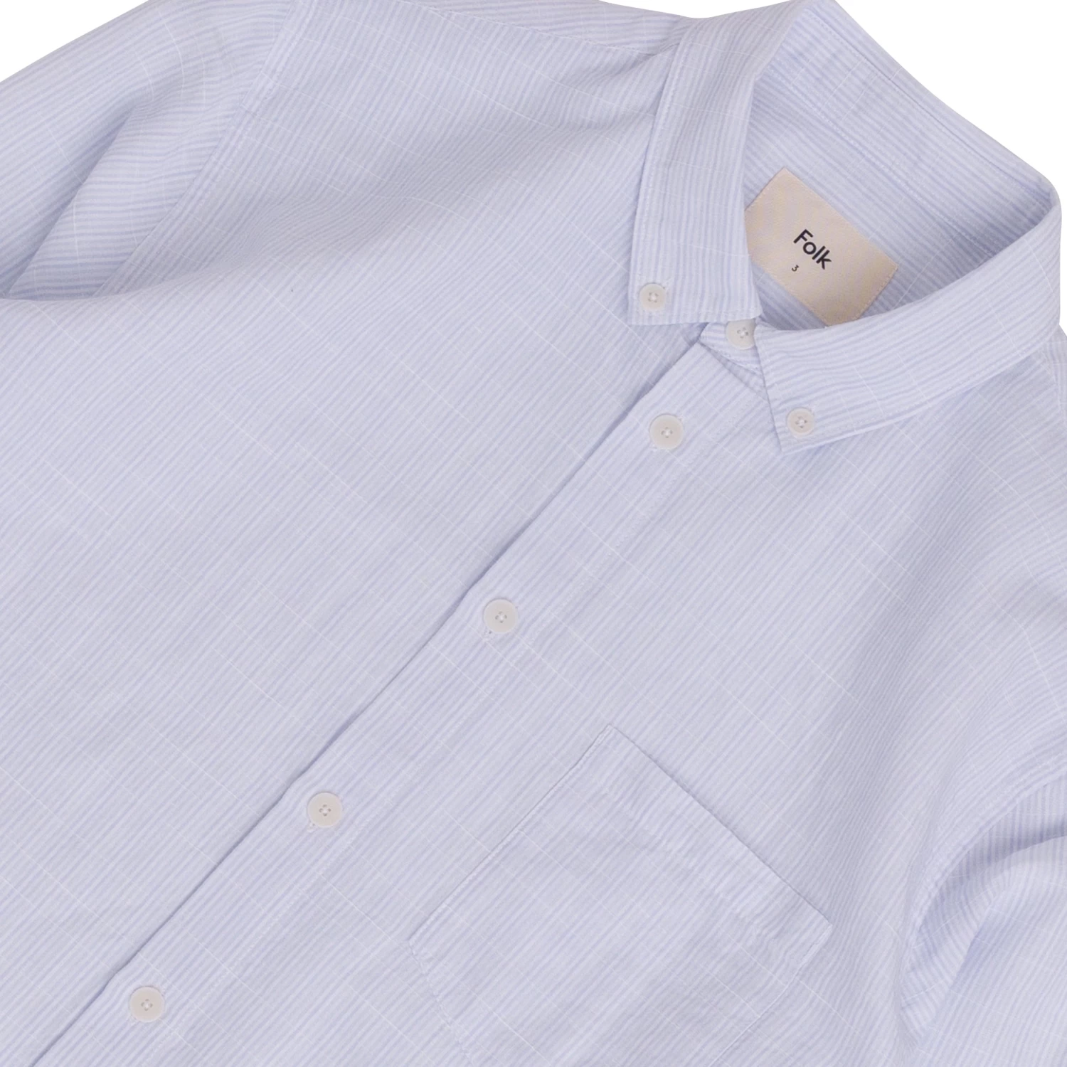 Relaxed Fit Shirt - Blue Microstripe Slub 5 Relaxed Fit Shirt - Blue Microstripe Slub - Image 5