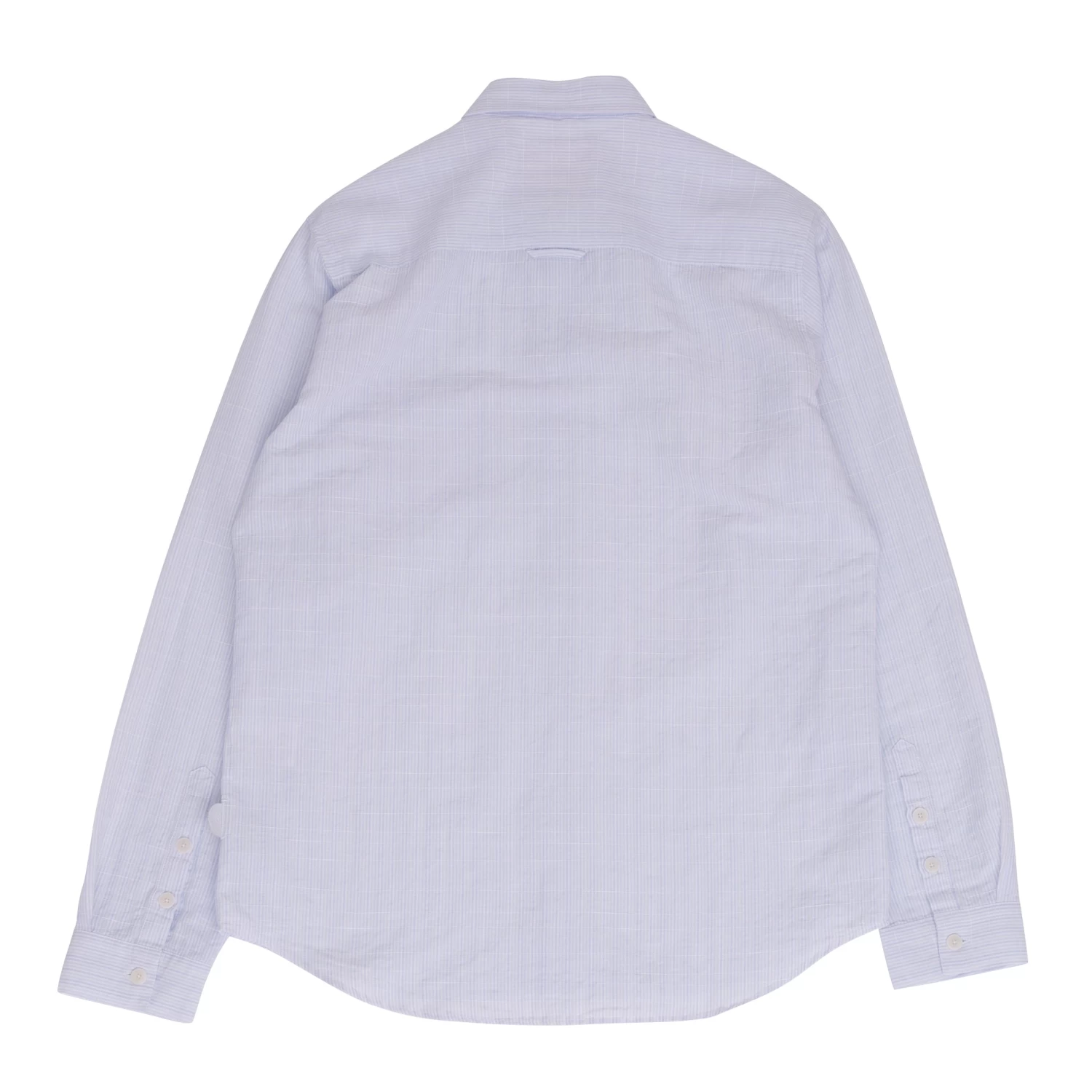 Relaxed Fit Shirt - Blue Microstripe Slub 9 Relaxed Fit Shirt - Blue Microstripe Slub - Image 9