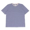 1x1 Stripe Tee - Cobalt Ecru