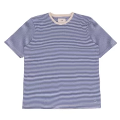 Folk Shop 17 1x1 Stripe Tee - Cobalt Ecru