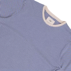 1x1 Stripe Tee - Cobalt Ecru -Folk Shop AW24pre 069