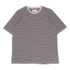 1x1 Stripe Tee - Charcoal Ecru
