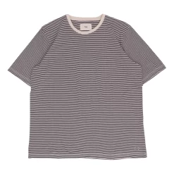 1x1 Stripe Tee - Charcoal Ecru