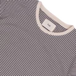 1x1 Stripe Tee - Charcoal Ecru -Folk Shop AW24pre 072