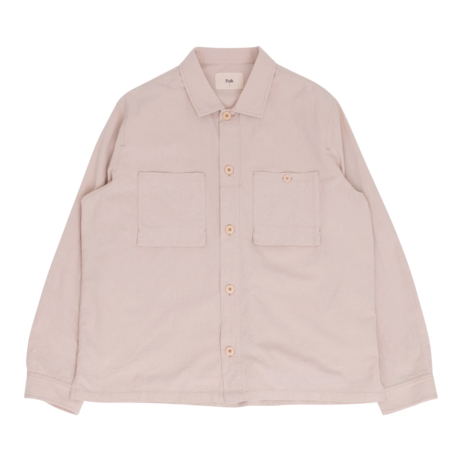 Patch Overshirt - Soft Pink Crinkle 1 Patch Overshirt - Soft Pink Crinkle