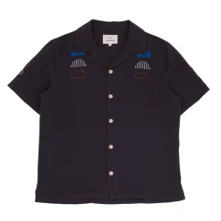 SS Soft Collar Shirt - Black Moon Embroidery DP