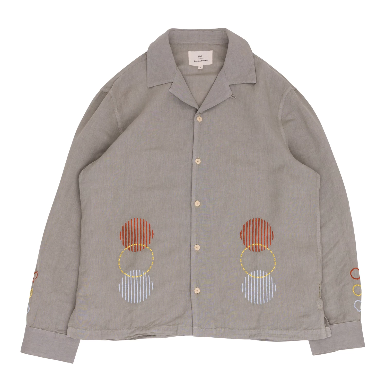 LS Soft Collar Shirt - Olive Sun Embroidery DP 1 LS Soft Collar Shirt - Olive Sun Embroidery DP