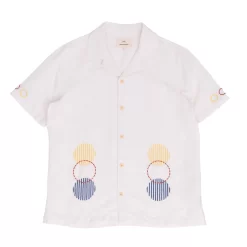 SS Soft Collar Shirt - Ecru Sun Embroidery DP