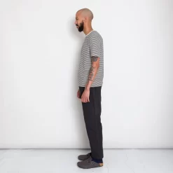 1x1 Stripe Tee - Charcoal Ecru -Folk Shop AW24preMarcelostyledshots 027