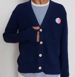 Waffle Cardigan - Moon Intarsia DP -Folk Shop AW24preMarcelostyledshots 158