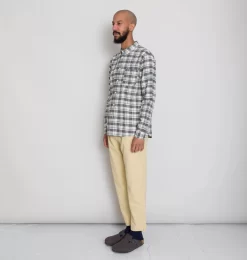 Relaxed Fit Shirt - Ecru Black Check -Folk Shop AW24preMarcelostyledshots 162