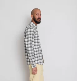 Relaxed Fit Shirt - Ecru Black Check -Folk Shop AW24preMarcelostyledshots 165