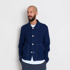 Prism Jacket - Indigo Waffle 15 Prism Jacket - Indigo Waffle -Folk Shop AW24preMarcelostyledshots 200