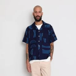Relaxed Soft Collar Shirt - Indigo Moon DP -Folk Shop AW24preMarcelostyledshots 255