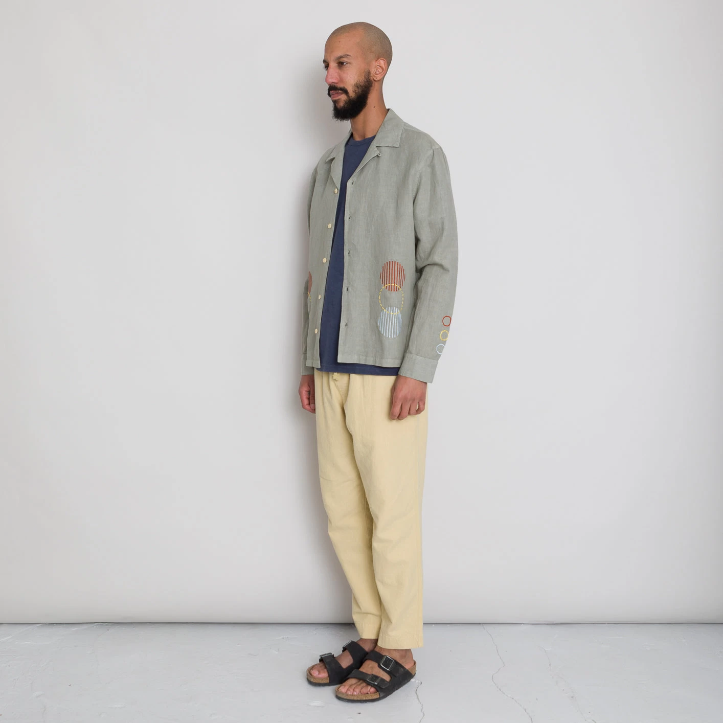 LS Soft Collar Shirt - Olive Sun Embroidery DP 3 LS Soft Collar Shirt - Olive Sun Embroidery DP - Image 3