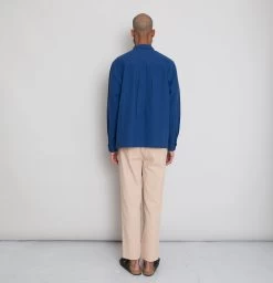 Patch Overshirt - Blue Crinkle -Folk Shop AW24preMarcelostyledshots 437