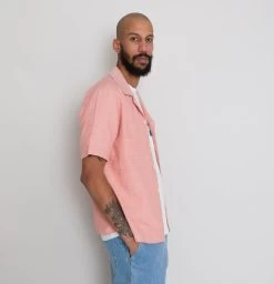SS Soft Collar Shirt - Coral Texture -Folk Shop AW24preMarcelostyledshots 490