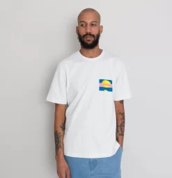 Slub Embroidery Tee - Off White Sun DP -Folk Shop AW24preMarcelostyledshots 525