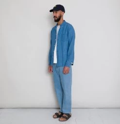 Relaxed Fit Shirt - Linen Indigo -Folk Shop AW24preMarcelostyledshots 551