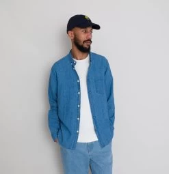 Relaxed Fit Shirt - Linen Indigo -Folk Shop AW24preMarcelostyledshots 558