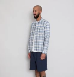 Patch Shirt - Soft Blue Open Check 12 Patch Shirt - Soft Blue Open Check -Folk Shop AW24preMarcelostyledshots 574