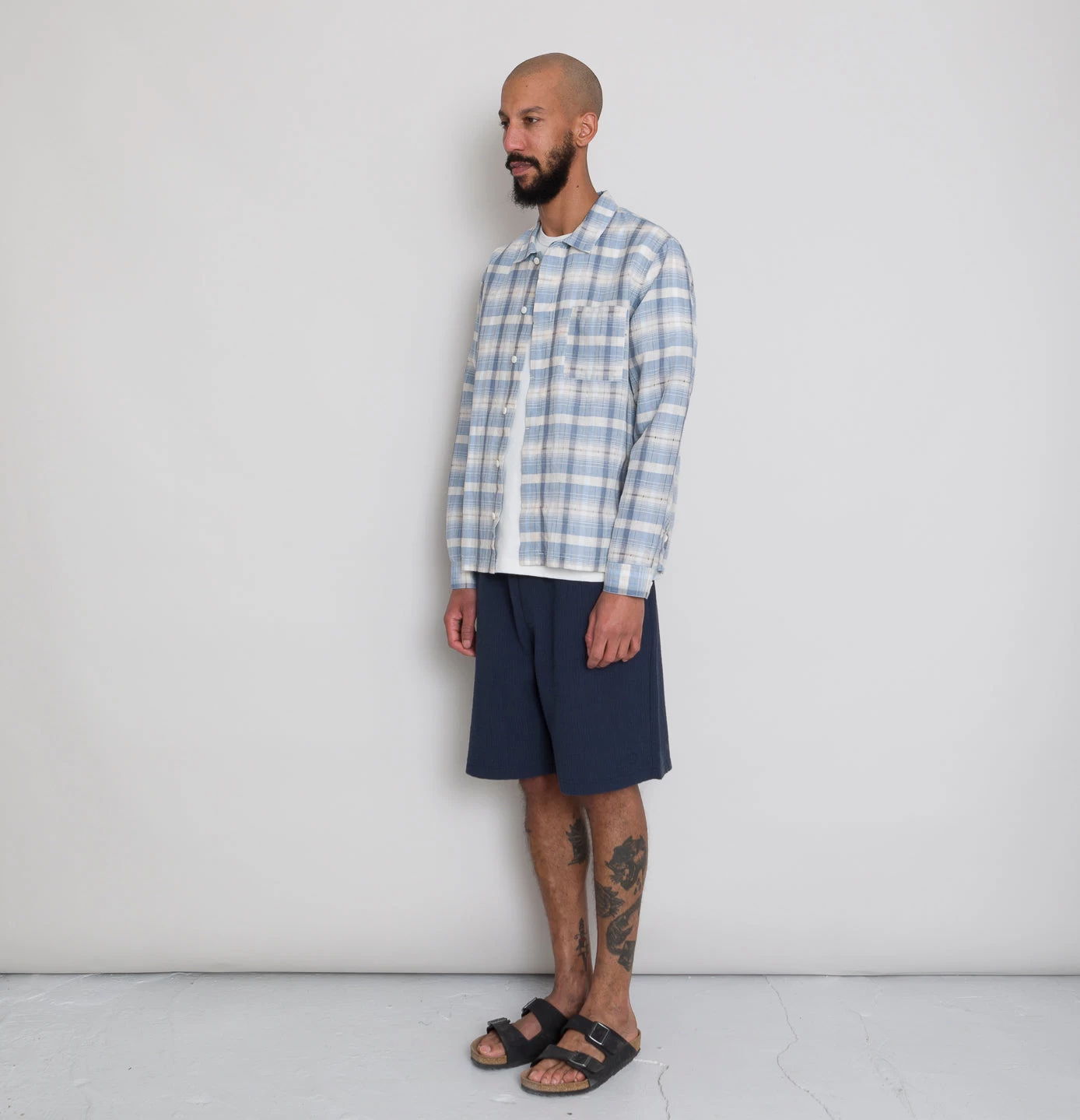 Patch Shirt - Soft Blue Open Check 6 Patch Shirt - Soft Blue Open Check - Image 6