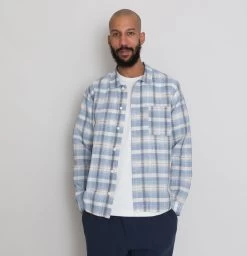 Patch Shirt - Soft Blue Open Check 18 Patch Shirt - Soft Blue Open Check -Folk Shop AW24preMarcelostyledshots 584