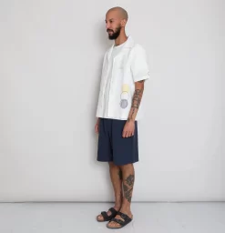 SS Soft Collar Shirt - Ecru Sun Embroidery DP -Folk Shop AW24preMarcelostyledshots 592
