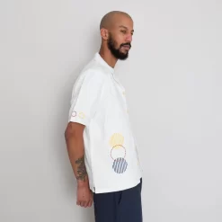 SS Soft Collar Shirt - Ecru Sun Embroidery DP -Folk Shop AW24preMarcelostyledshots 601