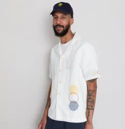 SS Soft Collar Shirt - Ecru Sun Embroidery DP -Folk Shop AW24preMarcelostyledshots 612