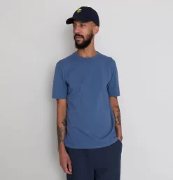 Contrast Sleeve Tee - Soft Blue -Folk Shop AW24preMarcelostyledshots 647