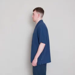 Gabe Shirt - Ash Navy Linen Grid -Folk Shop Archivess242 200