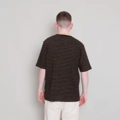 SS Textured Stripe Tee - Black Taupe -Folk Shop Archivess242 251