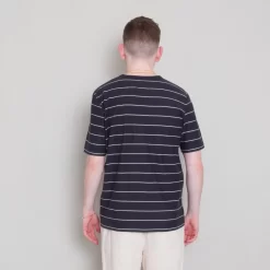 Microstripe Tee - Soft Black/ Off White -Folk Shop Archivess242 273