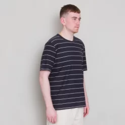 Microstripe Tee - Soft Black/ Off White -Folk Shop Archivess242 275