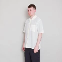 Gabe Shirt - Ecru Linen Grid -Folk Shop Archivess242 364