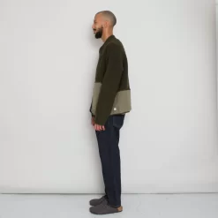 Boxy Puzzle Fleece - Olive Wool Mix -Folk Shop MarceloSpeedo 349 scaled