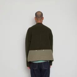 Boxy Puzzle Fleece - Olive Wool Mix -Folk Shop MarceloSpeedo 350