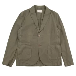 Cotton Linen Blazer - Olive