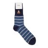 Waffle Stripe Sock - Soft Blue Stripe