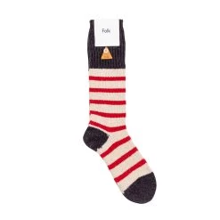 Wool Stripe Sock - Stone