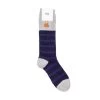 Wool Stripe Sock - Navy