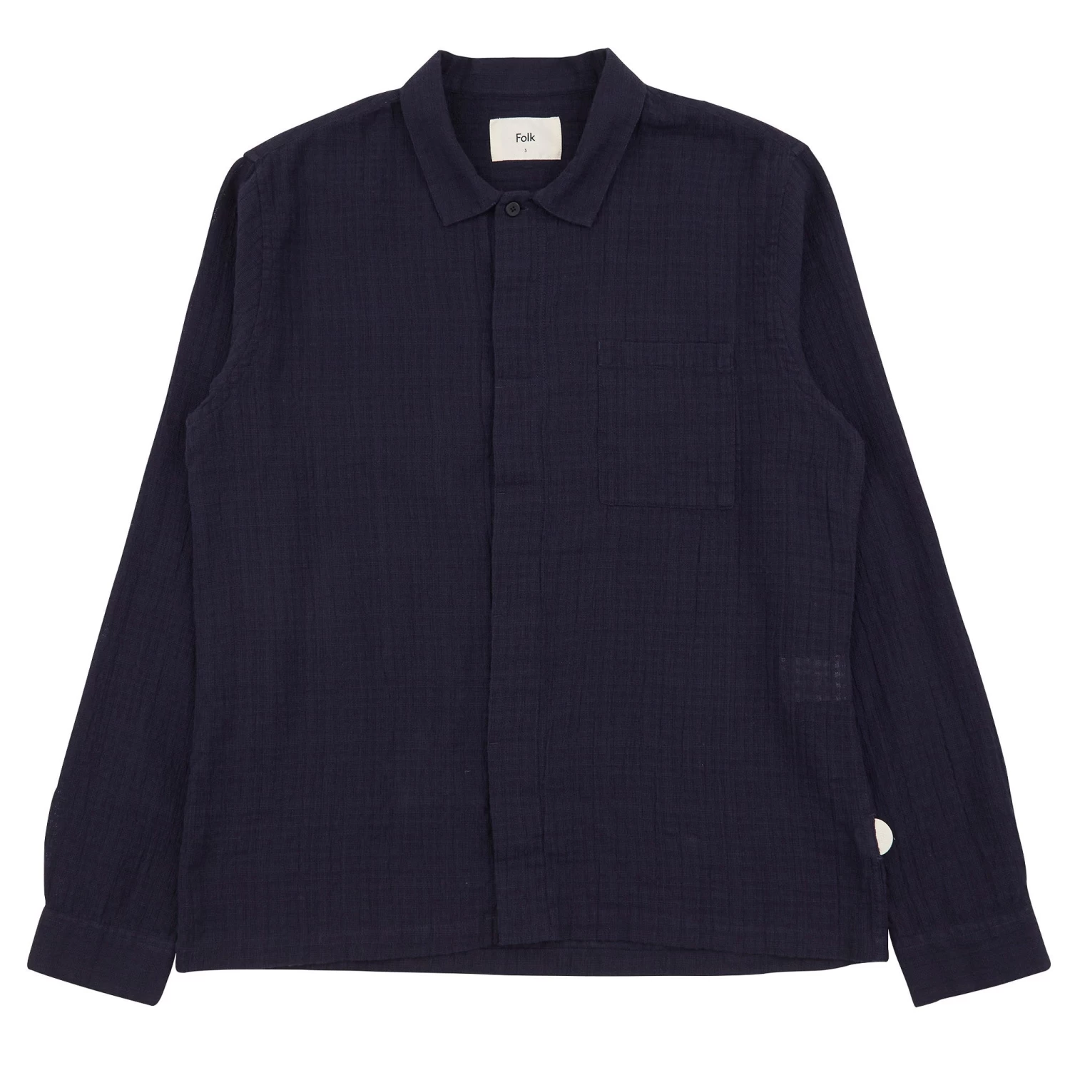 Patch Shirt - Navy Open Weave Check 1 Patch Shirt - Navy Open Weave Check