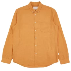 Relaxed Fit Shirt - Ochre Linen Grid
