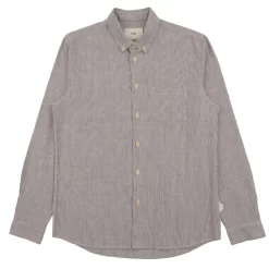 Relaxed Fit Shirt - Brown Fine Stripe